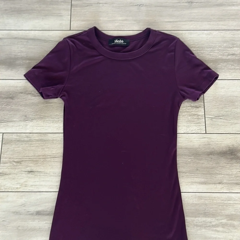 Lulu's Hey Good Lookin' Short Sleeve Plum Purple dress size small